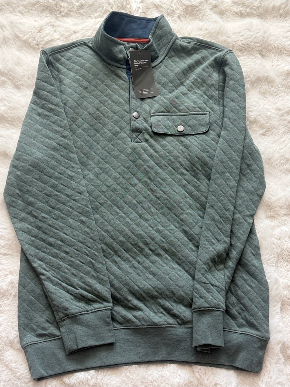 New..Goodfellow & Co Quilted Green Pullover Sweatshirt